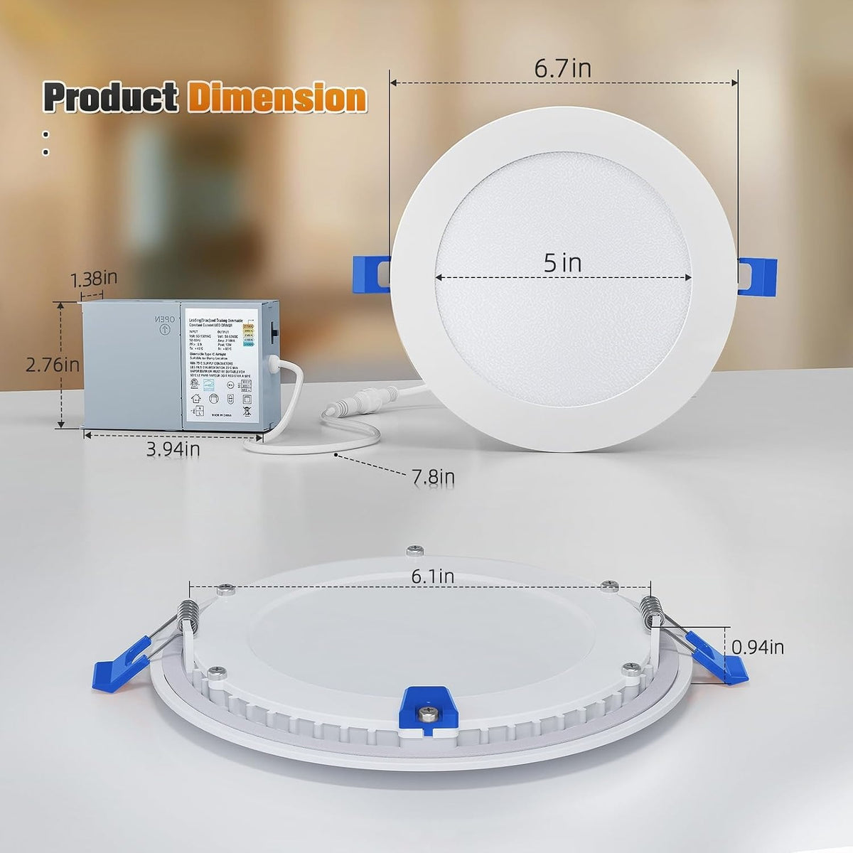 6in Ultra-Thin Recessed Light 5CCT
