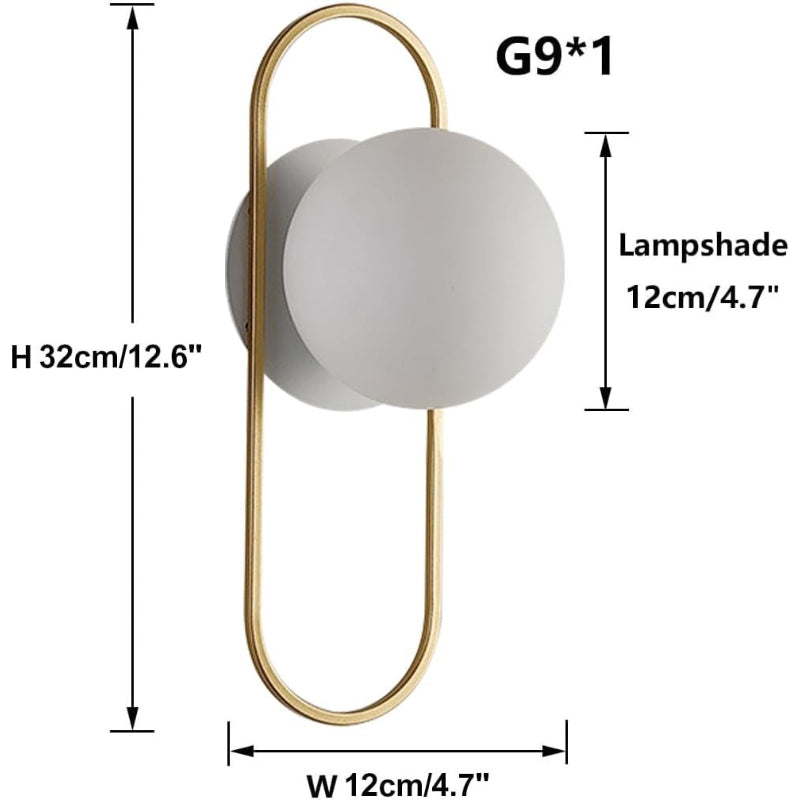 Mid Century Gold Globe Wall Sconce