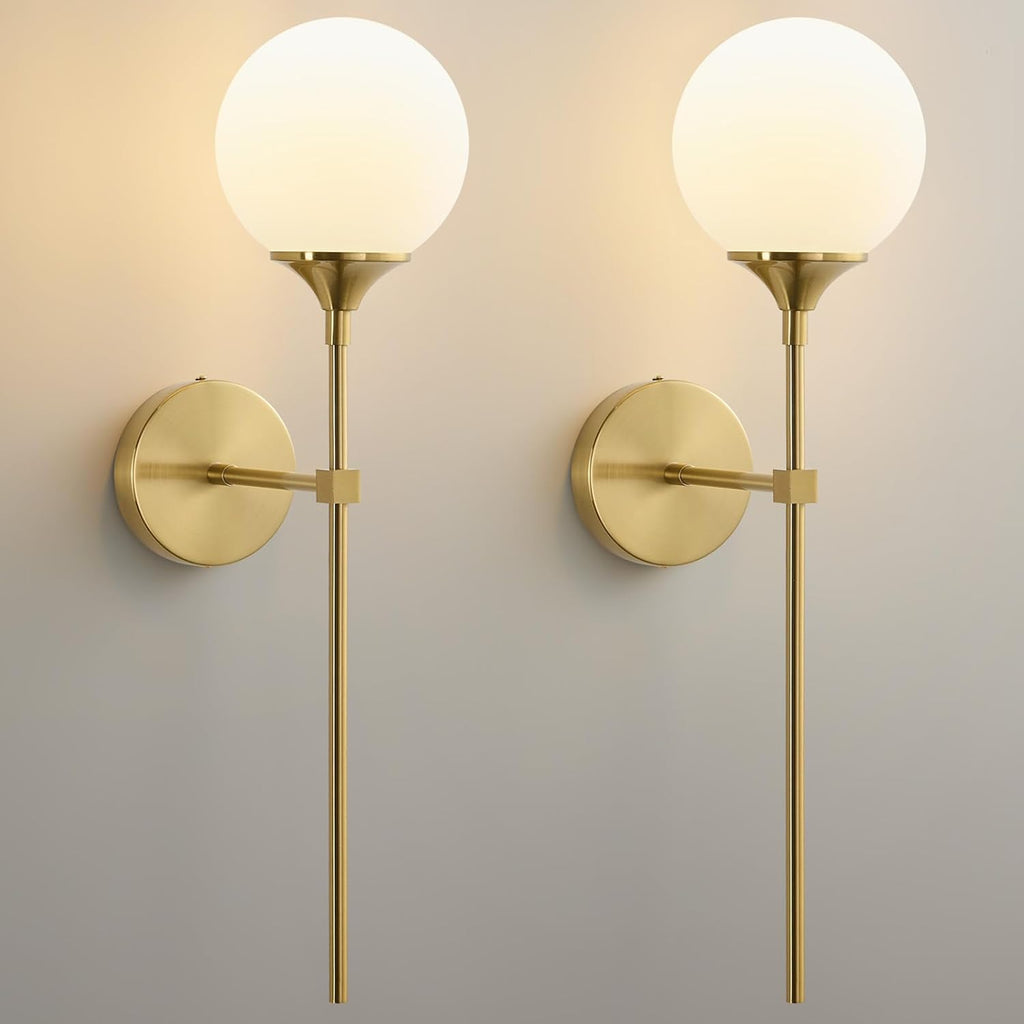 Mid Century Globe Wall Sconces Set of 2