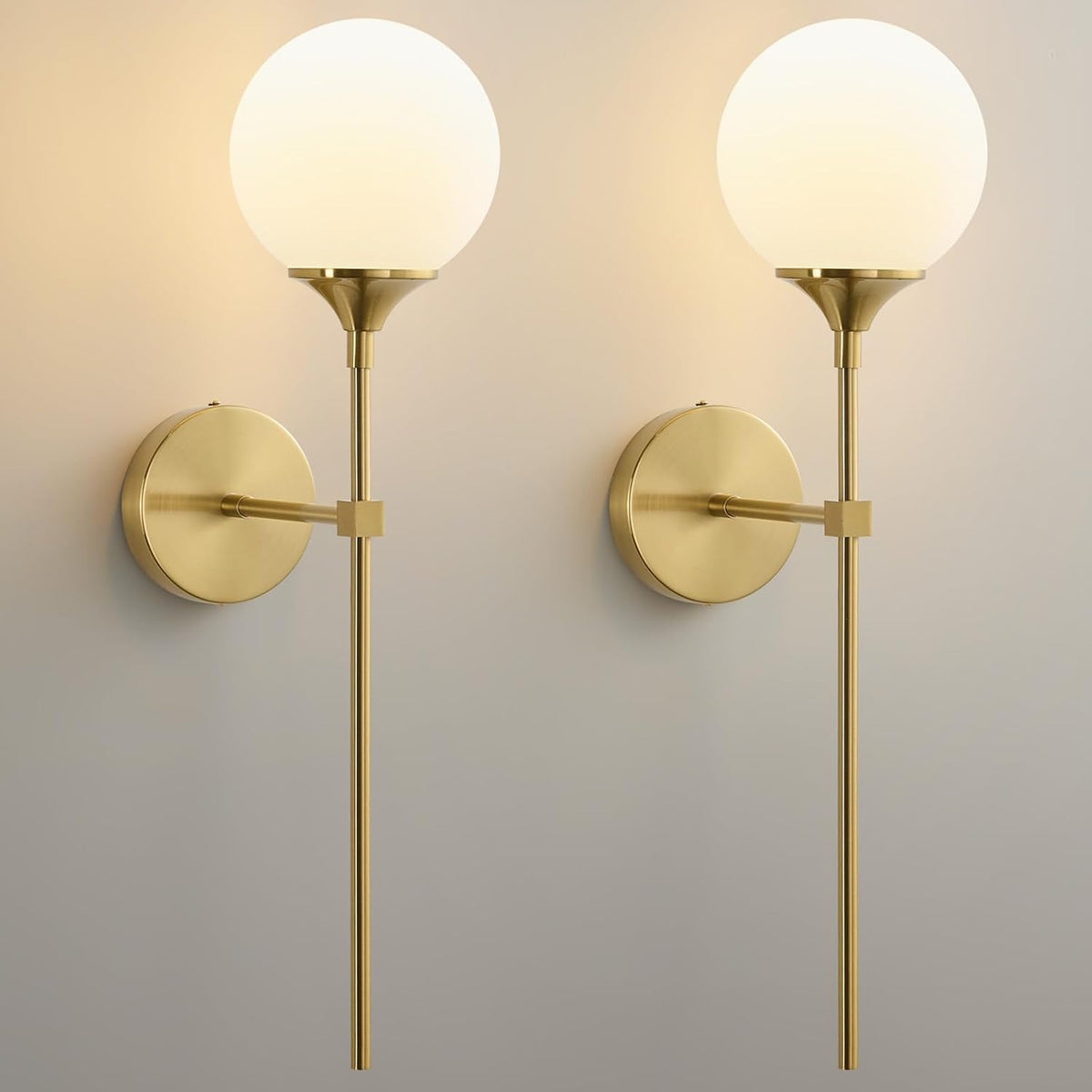 Mid Century Globe Wall Sconces Set of 2