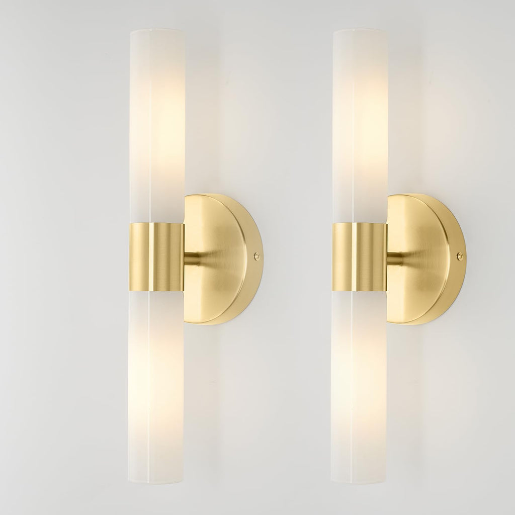 Modern Gold Tube Wall Sconces Set of 2