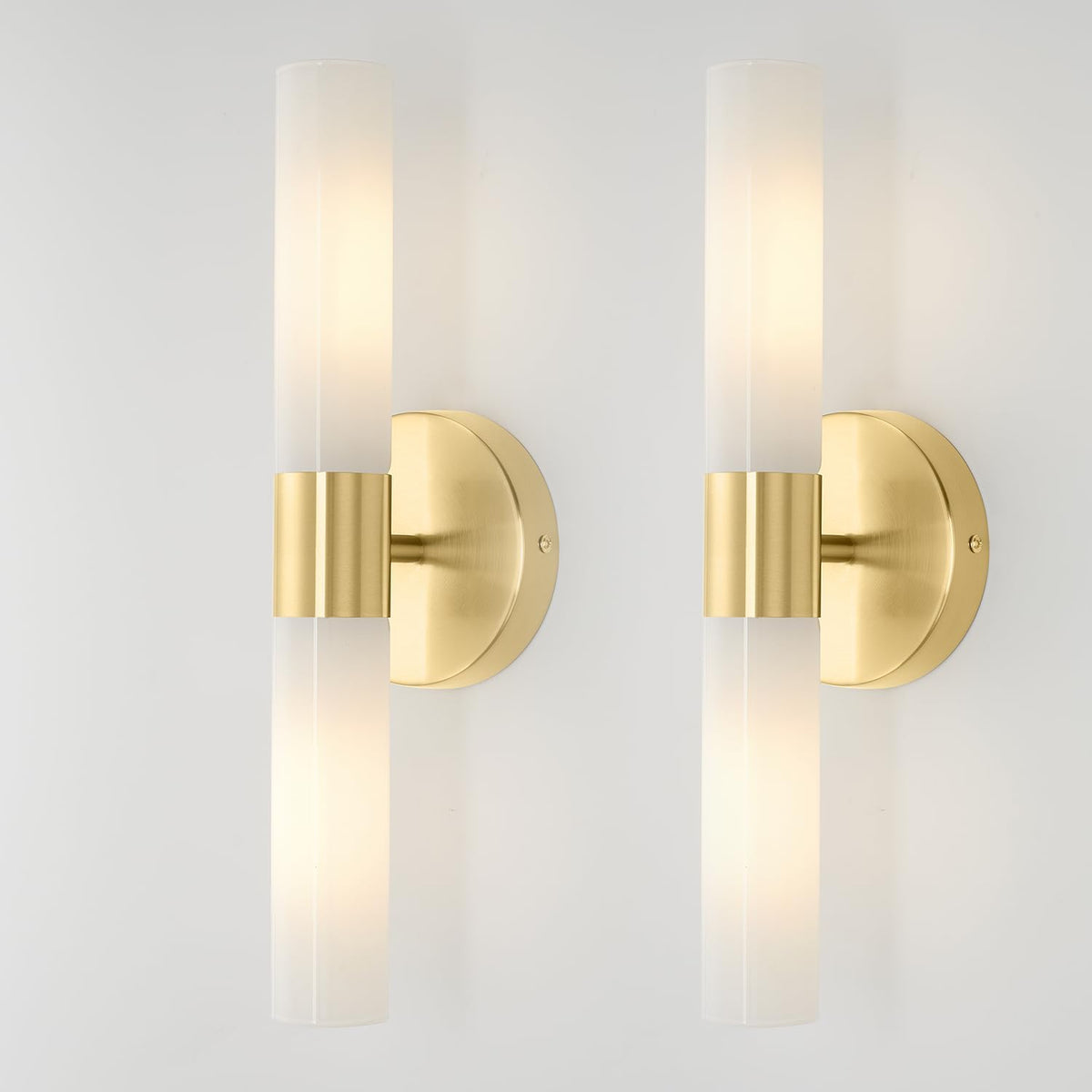 Modern Gold Tube Wall Sconces Set of 2