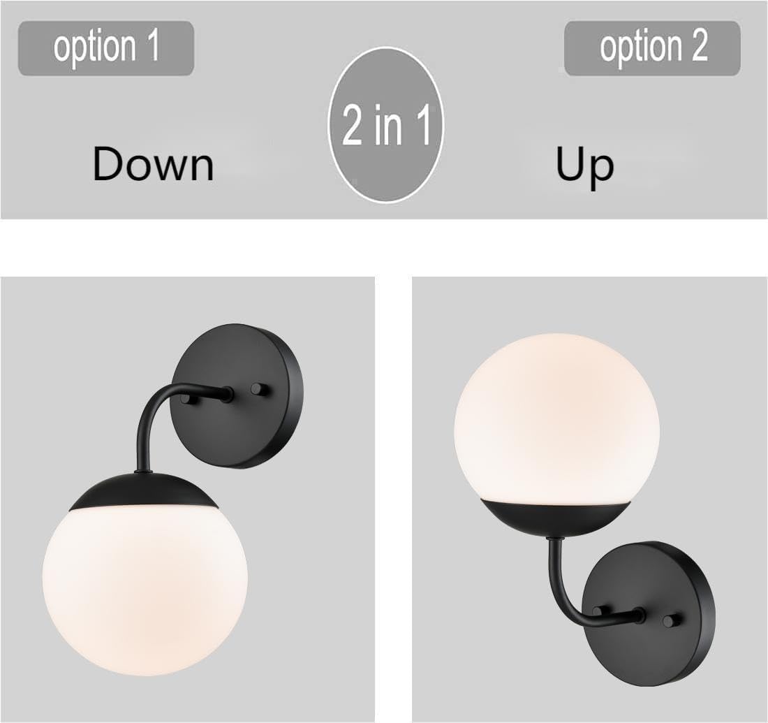 Modern Nordic Globe Wall Sconce Black