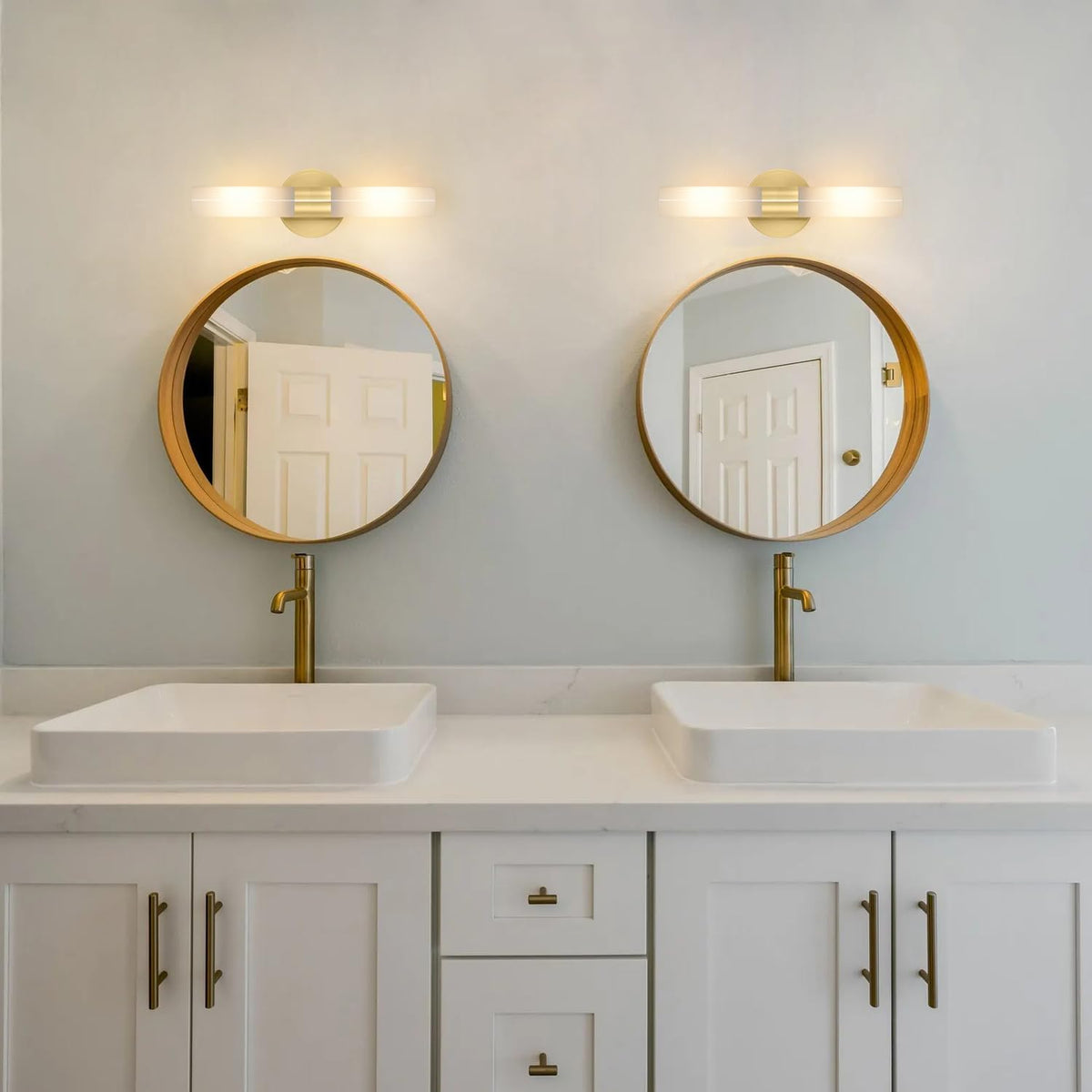 Modern Gold Tube Wall Sconces Set of 2