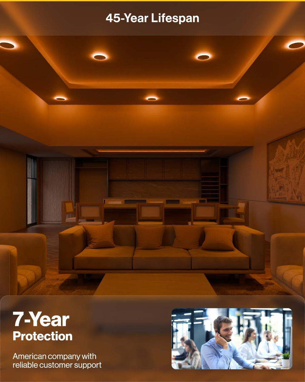 6in Canless Recessed Light 5CCT Night Light