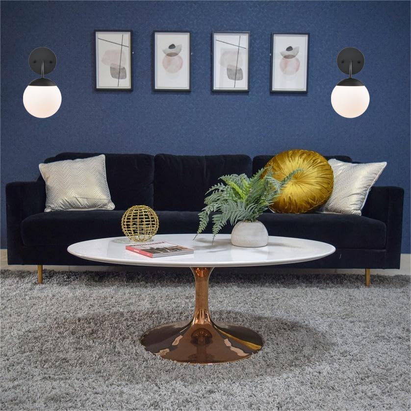 Modern Nordic Globe Wall Sconce Black