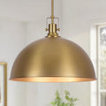 17.7in Brushed Gold Dome Pendant Light
