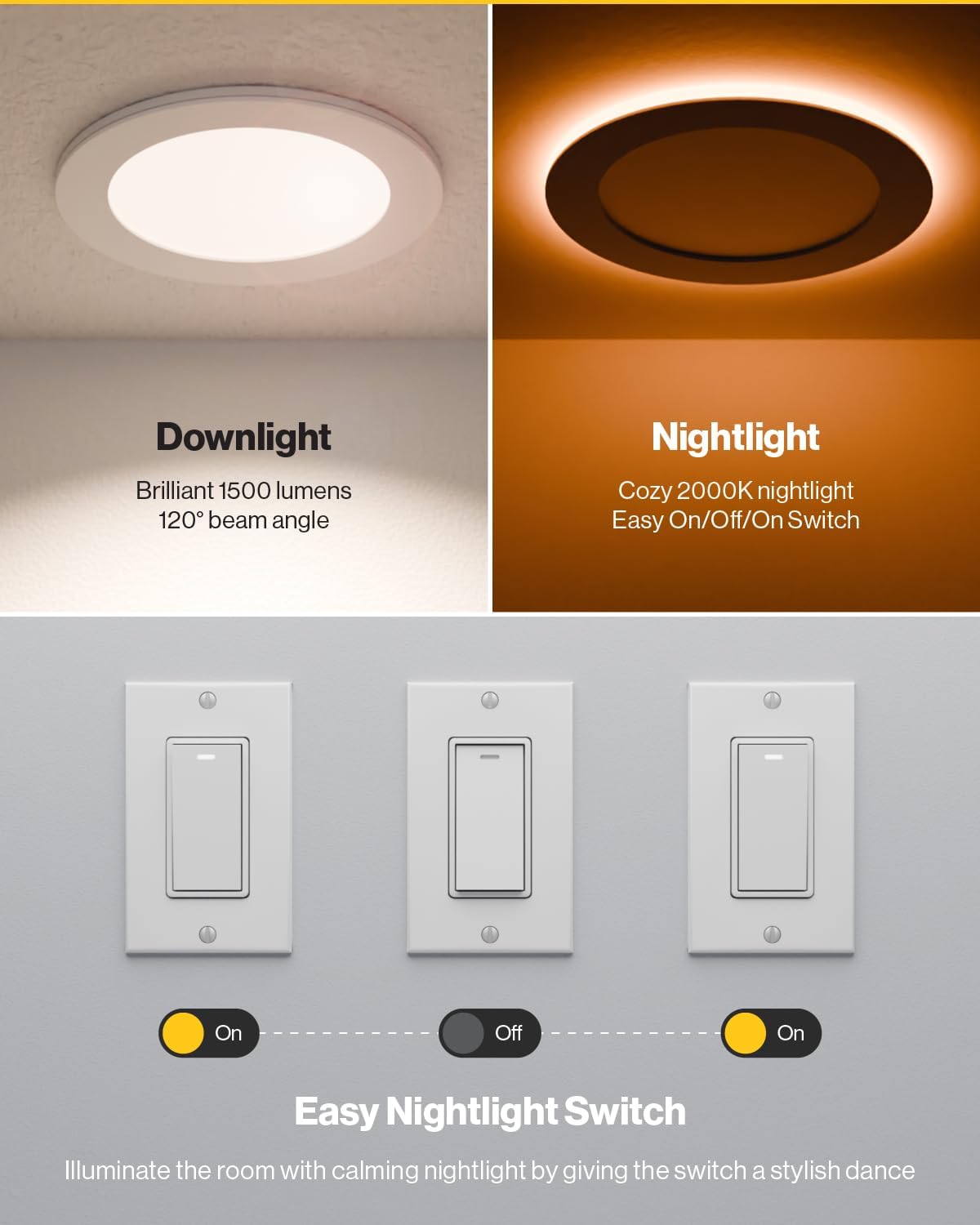 6in Canless Recessed Light 5CCT Night Light