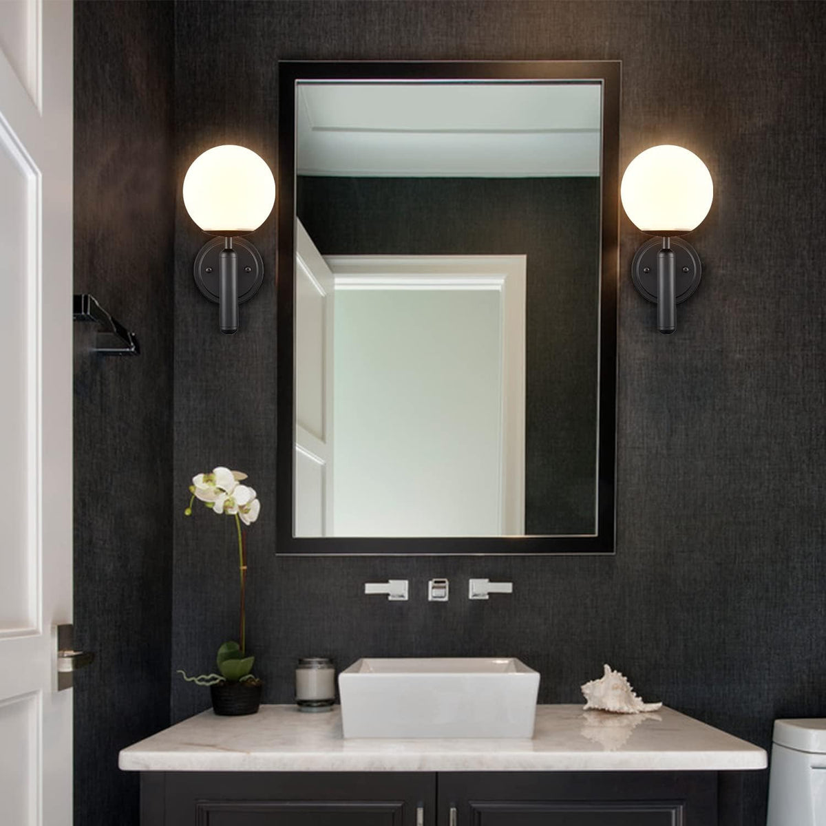Black Vanity Light Set of 2