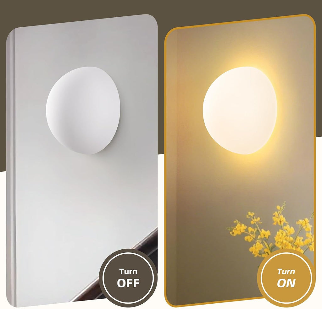 Modern Half Moon Glass Wall Sconce 7in
