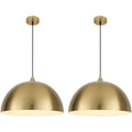 Modern Farmhouse Gold Dome Pendants Set of 2