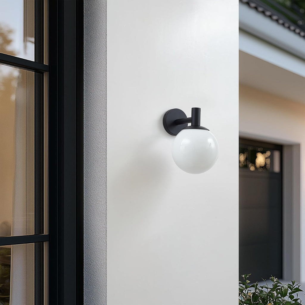 Porch Globe Outdoor Wall Sconce Black