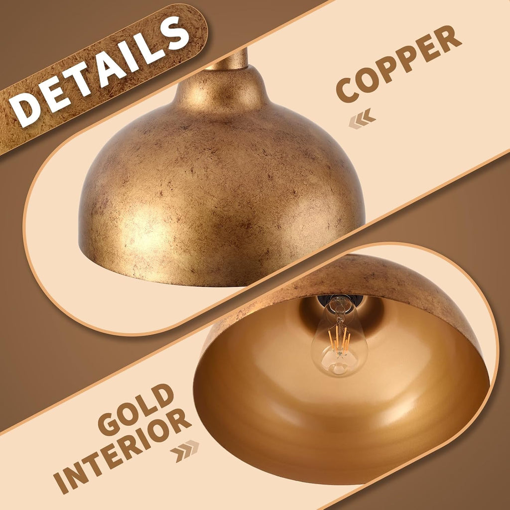 11.8in Copper Dome Pendant Light
