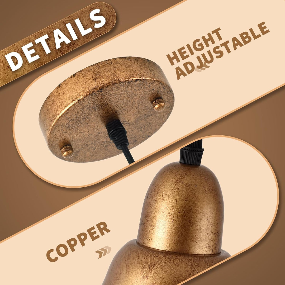 11.8in Copper Dome Pendant Light