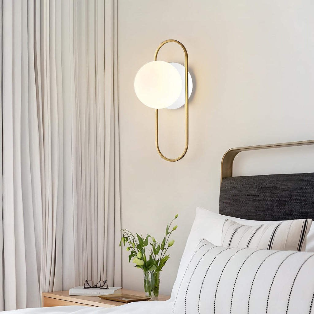 Mid Century Gold Globe Wall Sconce