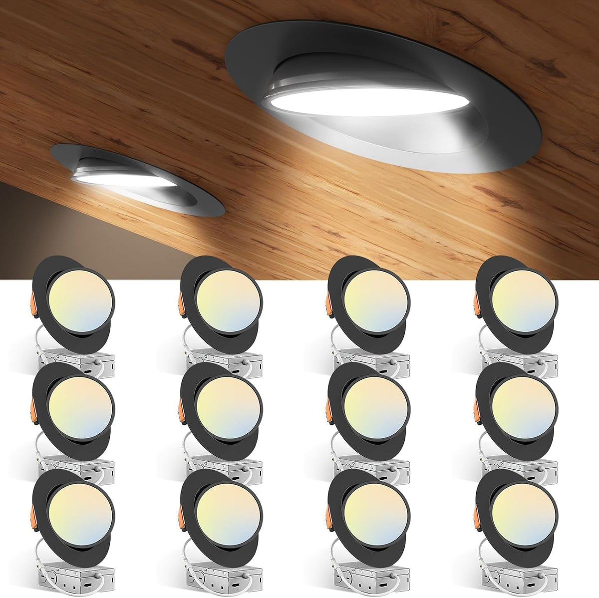 6in Black Gimbal Light 5CCT