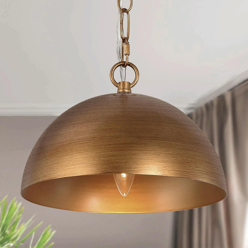 10in Gold Dome Pendant Light