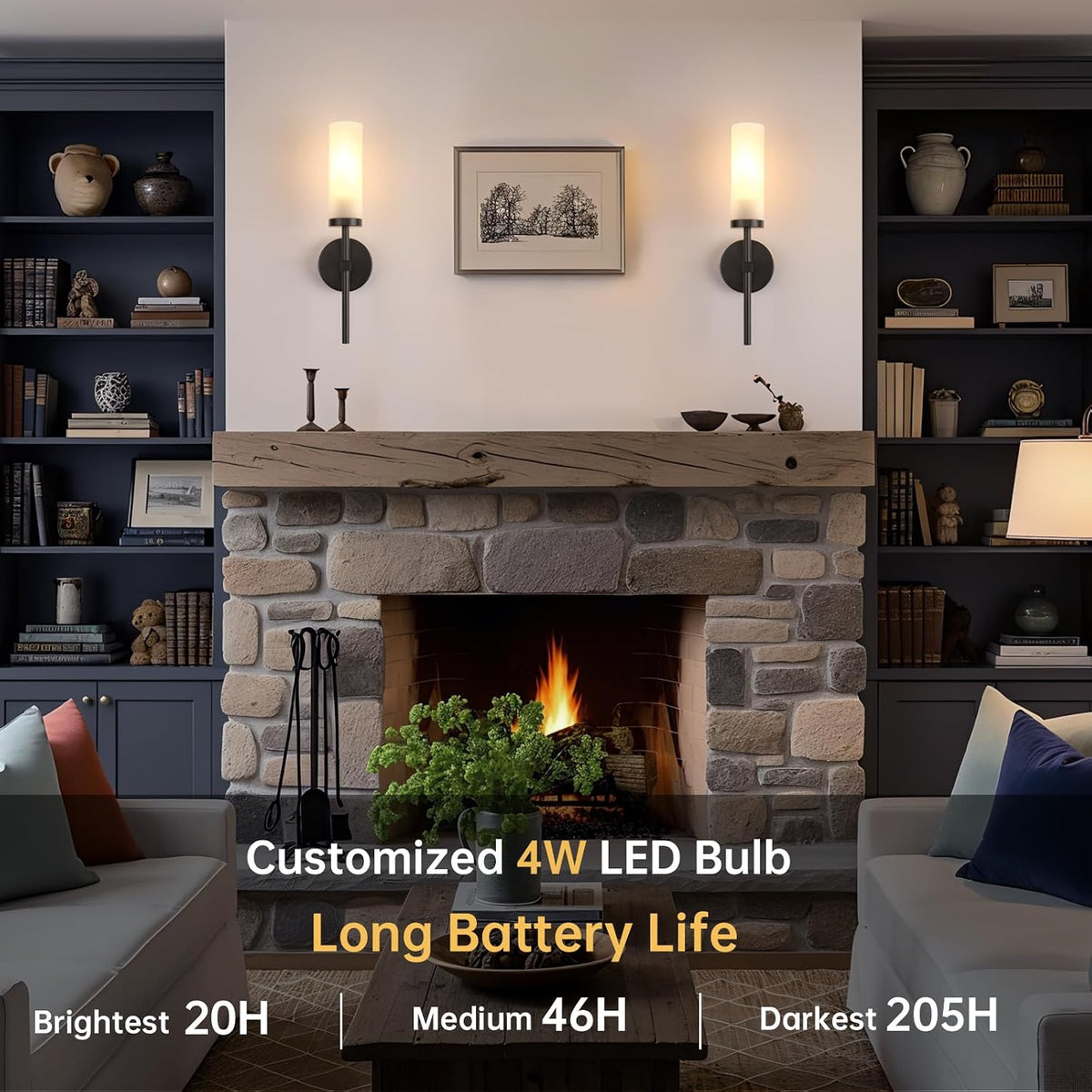 Battery Wall Sconces Set of 2