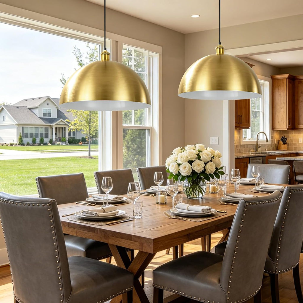16in Brushed Gold Farmhouse Pendant Light