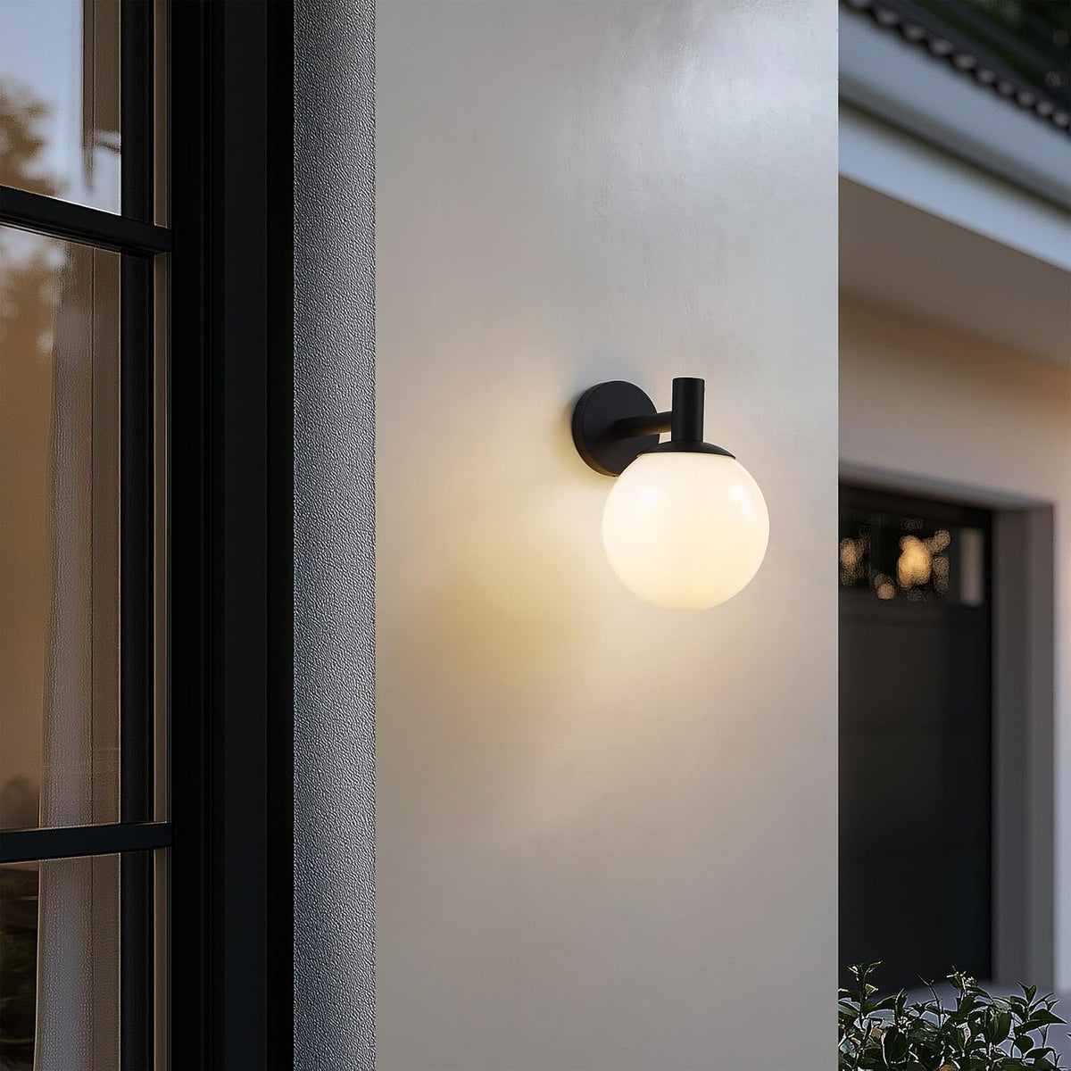 Porch Globe Outdoor Wall Sconce Black