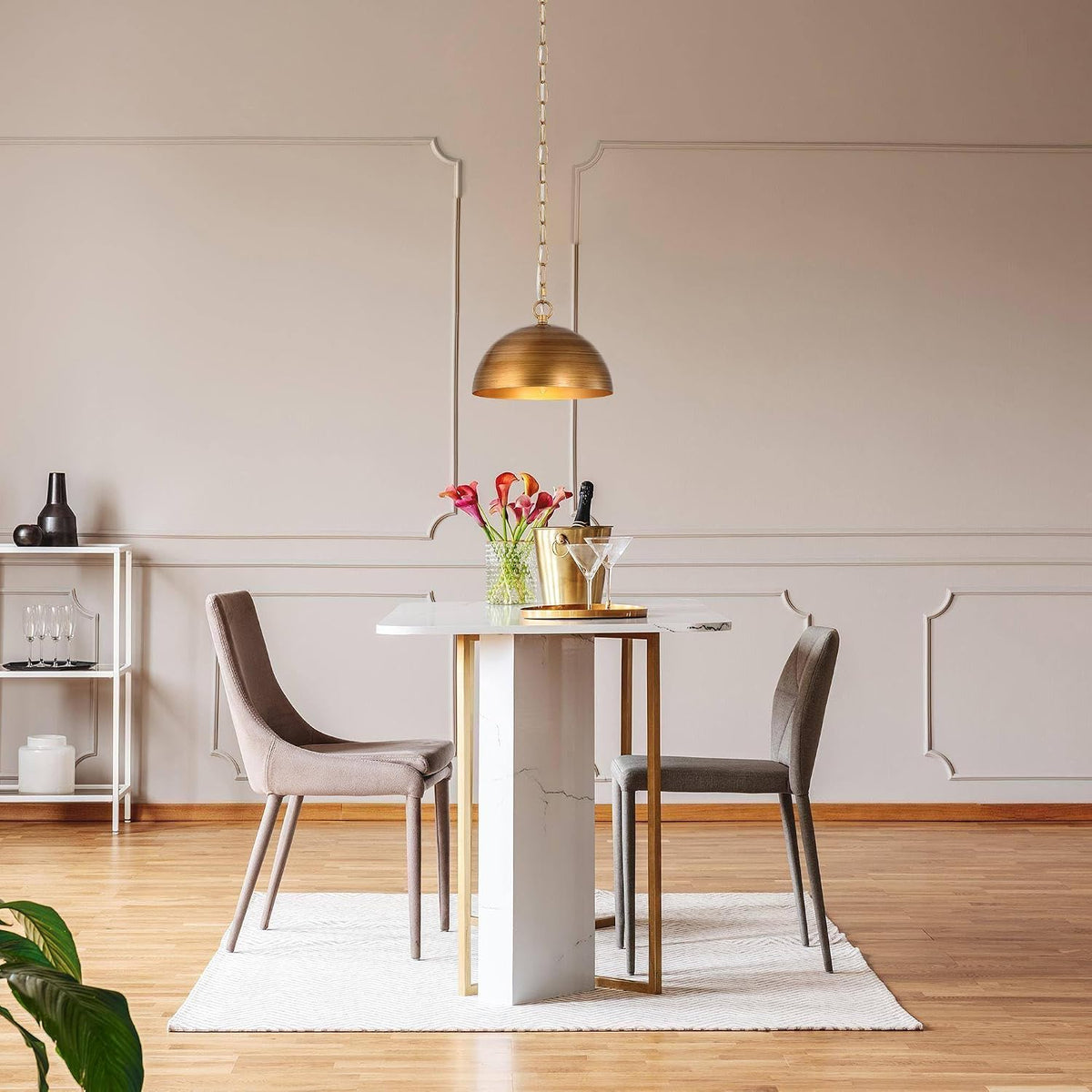 10in Gold Dome Pendant Light