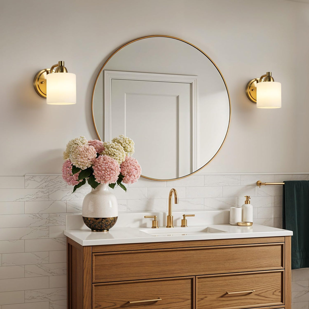 Gold Glass Wall Sconce