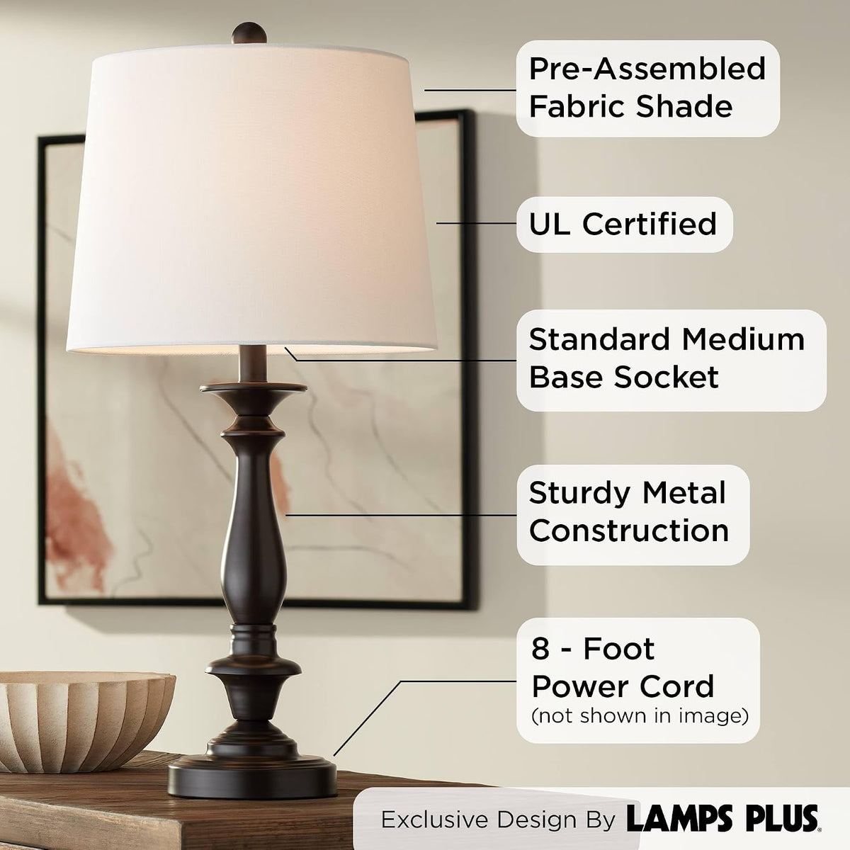 26in Table Lamps Set of 2