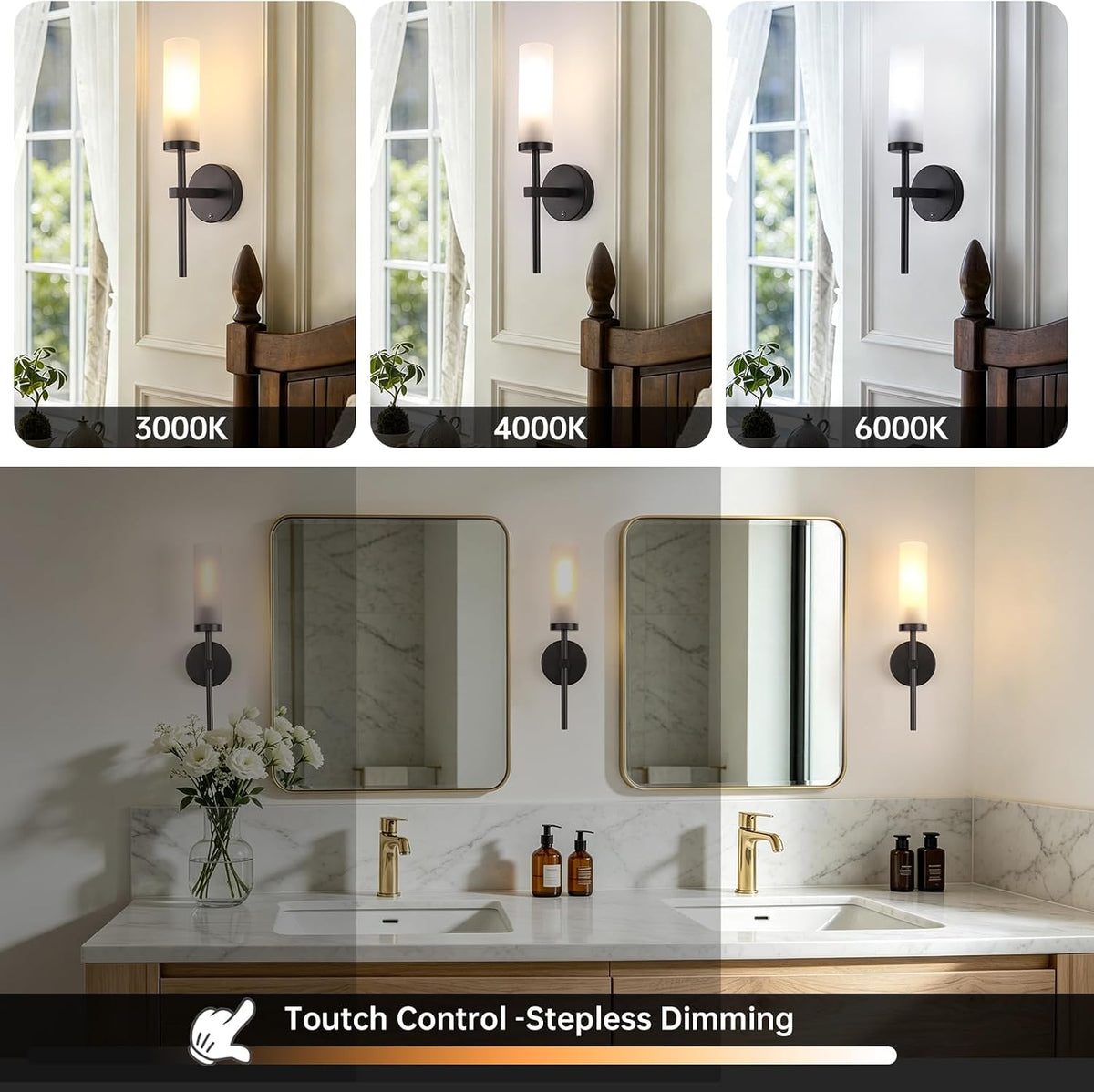 Battery Wall Sconces Set of 2