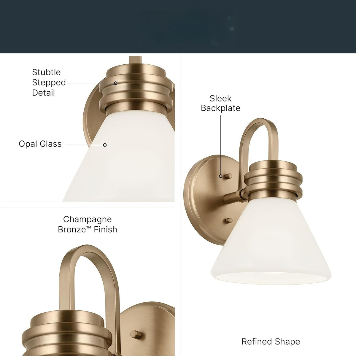 9.5in Champagne Bronze Wall Sconce