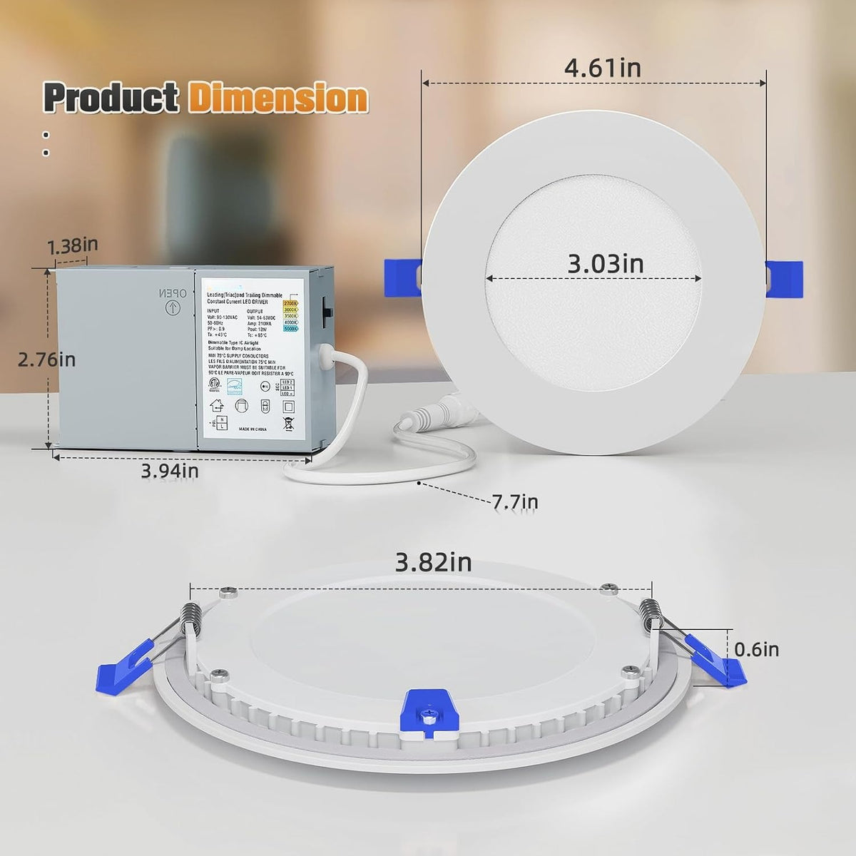 4in Recessed Lighting 5CCT 810LM