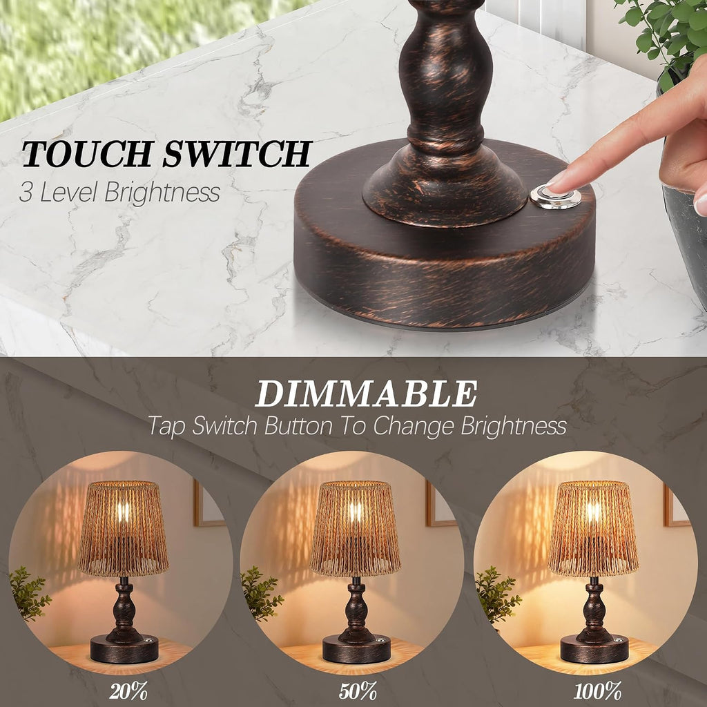 Rattan Cordless Table Lamp