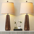 27in Wood Grain Table Lamps Set of 2