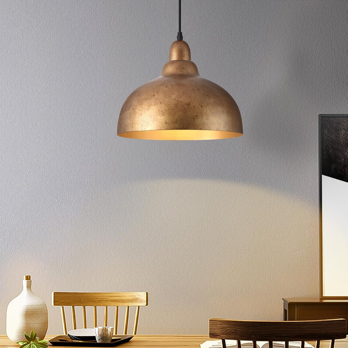 11.8in Copper Dome Pendant Light