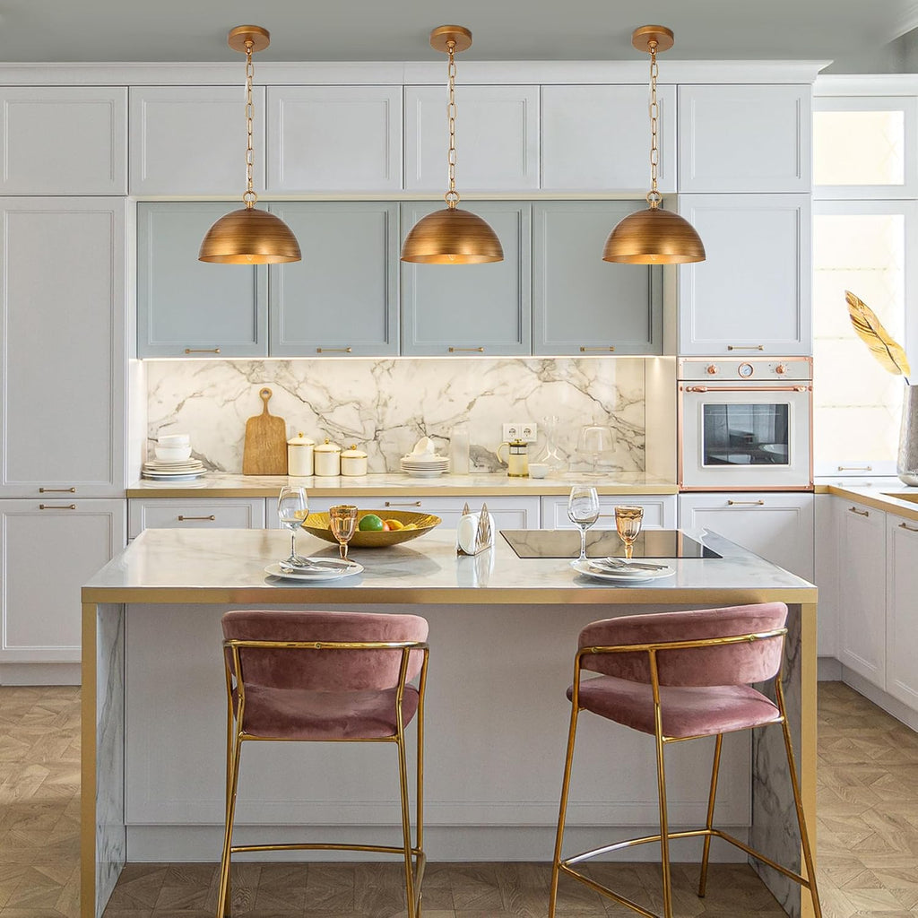 10in Gold Dome Pendant Light