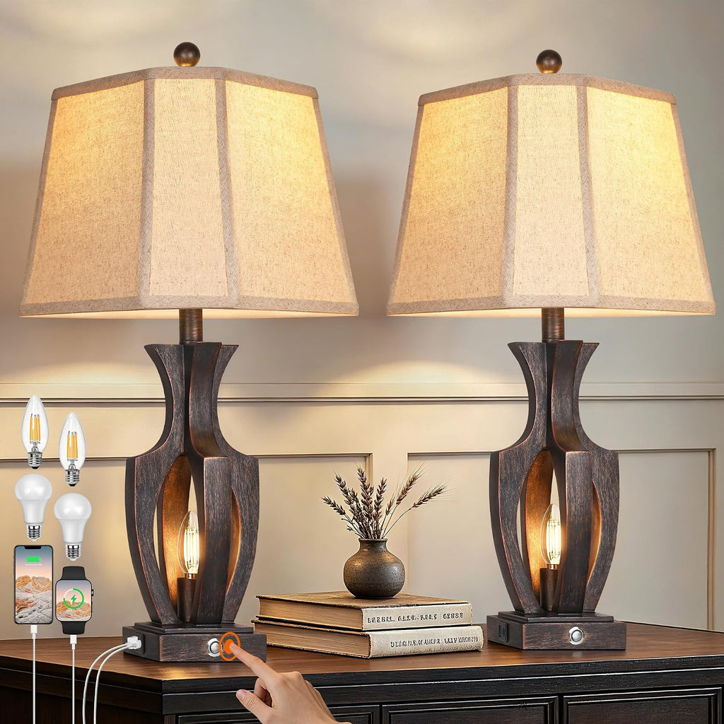 26in Farmhouse Lamps Set of 2