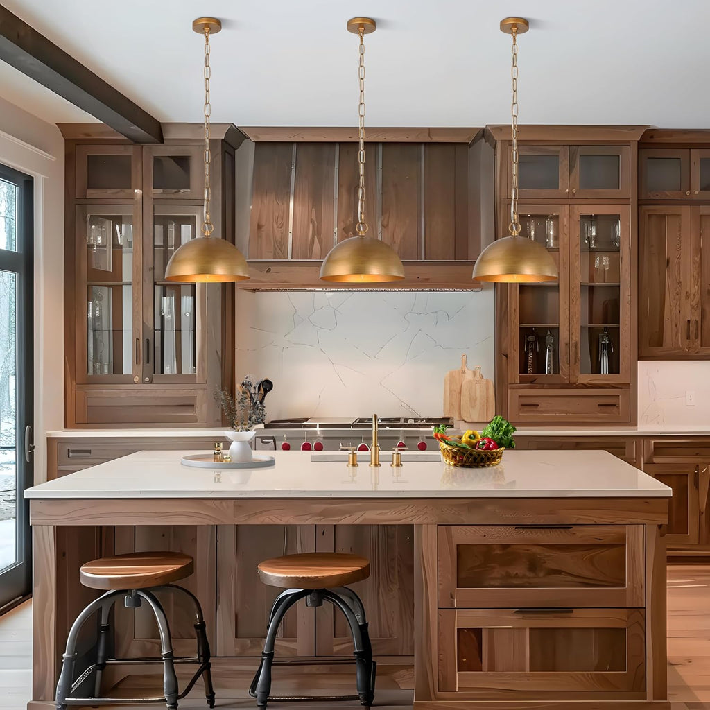 10in Gold Dome Pendant Light